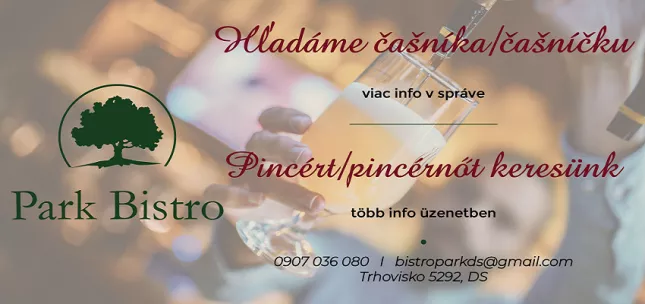 Hľadáme čašníka Park bistro Dunajská Streda